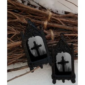 Cross Earrings Gothic Cemetery Tombstone Jewelry